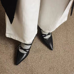 2026 Metal Buckle Hollow Sandals Office girl PointedThin Heel Patent Leather Fashion Single Shoe 35-42 Big Size Women Shoes