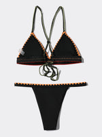 ZTVitality Stitch Detail Contrast Binding Bikini Set 2026 New Biquini Sexy Push Up Swimsuit Women's Swimwear Summer Bathing Suit