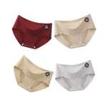 4Pcs/Set Ice Silk Panties Women Low-Waist Stretch Briefs Female Underpants Sexy Lingerie Solid Color Invisible Intimates M-XL