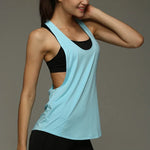 STOUREG Women's Workout Vest Sleeveless Quick Dry Fitness Top Gym Running Sports Shirt Athletic Breathable Slim Fit T-Shirt Acti