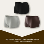 3PCS/SET Women Panties Cotton Seamless Sports Boxers Underwear Female Solid Color Briefs Cozy Lingerie Intimate Underpants XS-XL