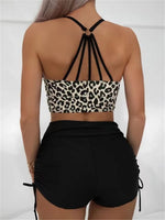 Leopard Swimwear Women High Waist Swimsuit 2026 Sexy Back Hollow Out Swimsuit Beach Wear Female Bathers Bathing Swimming Summer