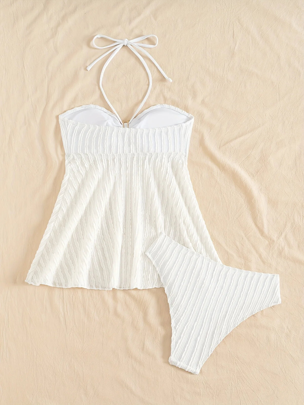 Summer Two Pieces Swimsuits Woman White Swimwear Female Tankini Sets Beach Wear Bandeau Bathing Suit Sports Women Swimming Suit