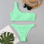 White Micro Bikini 2024 Brazilian Biquini One Shoulder Thong Swimsuit Women High Cut Bathing Suit Swimwear Female Summer Beach