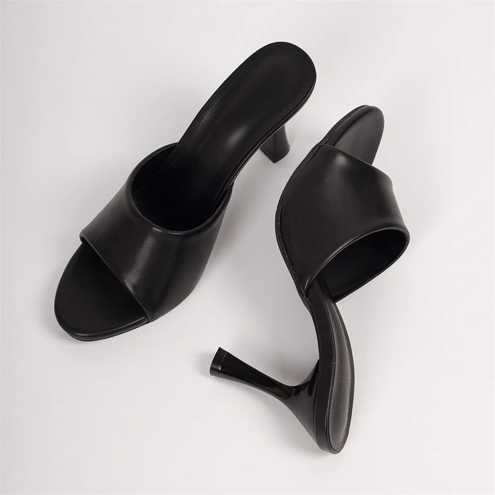 Big Size 42 Gold Sexy Slide Sandals Women Stiletto High Heel Party Slide Heels Backless High Heel Club Wedding Mules Shoes