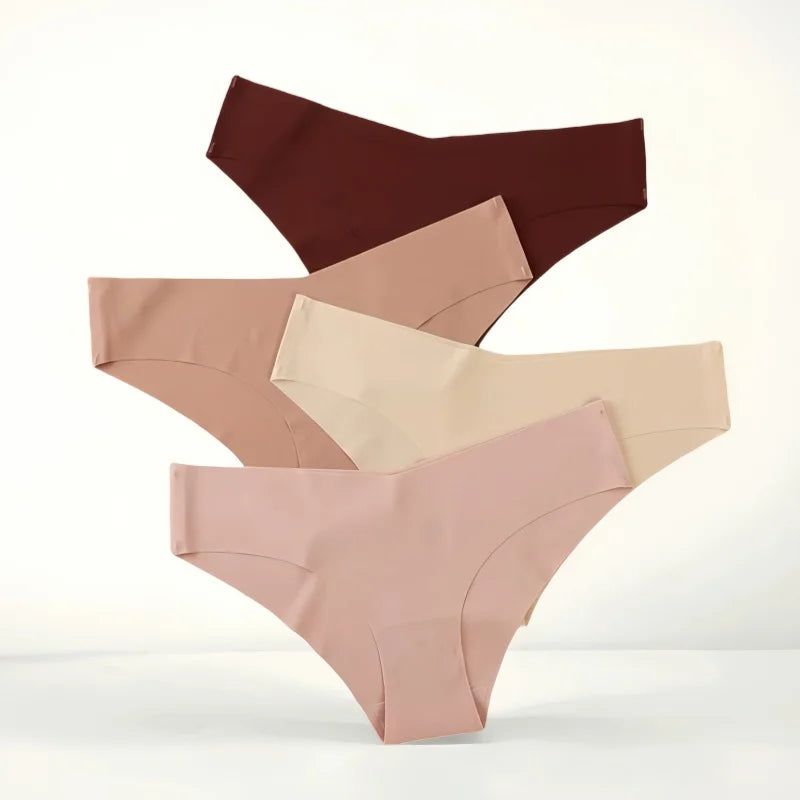 1Pack Women Low-Rise V-Front Ice Silk Seamless Briefs Panties Invisible No Lines Underwear Summer Soft Sexy Lingerie XS-XL