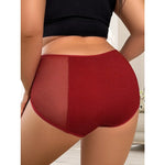 High-Quality Plus Size Women's Briefs Mid-Rise Solid Color Cotton Crotch Soft Breathable Seamless Comfortable Casual Underwear