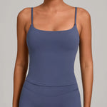 GYM Tank Top With Built In Bra women's Yoga clothing running Square Neck fitness vest beautiful back sports Workout