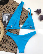 2026 Asymmetric One Shoulder Bikini Women Swimsuit Female Swimwear Two Pieces Bikini Set Hollow Out Bathing Suit Swim Beachwear