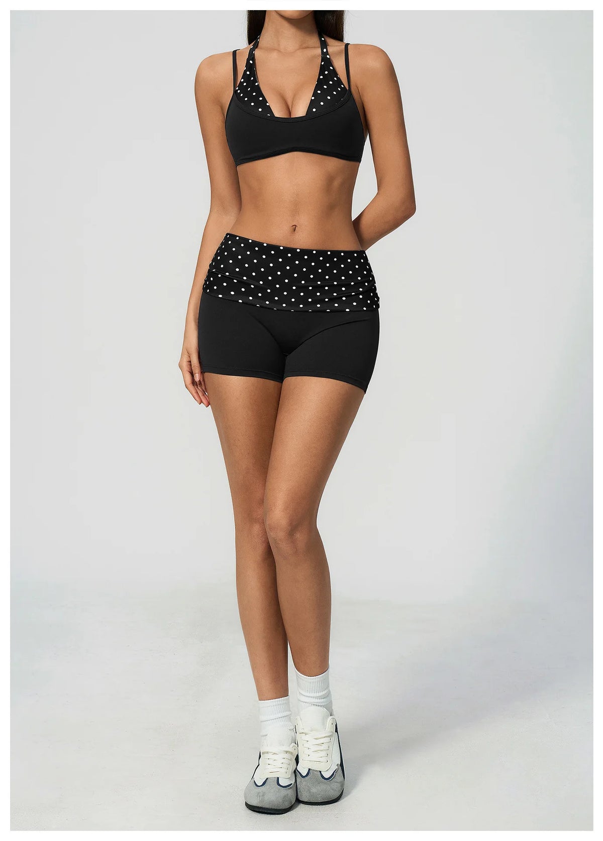 Women Tracksuit 2pcs Yoga Set Sport Suit Gym Wear Workout Clothes Yoga Outfits Fashion Polka Dot Fitness Set Striped Sports Suit
