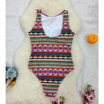 Striped Women One Piece Swimsuit High Quality Swimwear Printed Push Up Monokini Summer Bathing Suit Tropical Bodysuit Female