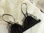MOYISU French Style Sexy Embroidered Lace Bra Set - No Underwire Triangle Cup Small Breasts Underwear for Big Breasts Women