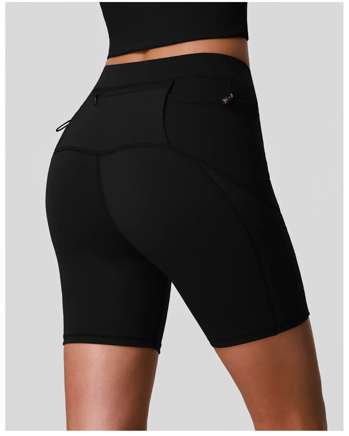 Naked High Waisted Yoga Shorts Women Quick Drying Side Pocket Cycling Pants Outdoor Abdominal and Hip Lifting Sports Shorts
