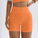 High-waisted Yoga Pant For Women, Designed To Lift And Shape, Tight-fitting With Solid Color And Ribbed Texture, Sports Shorts