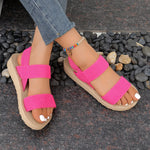 Slingback Style Summer Flat Sandals For Women Leisure Shoes Soft EVA Light Weight Elastic Back Strap Girl Beach Street Sandalias