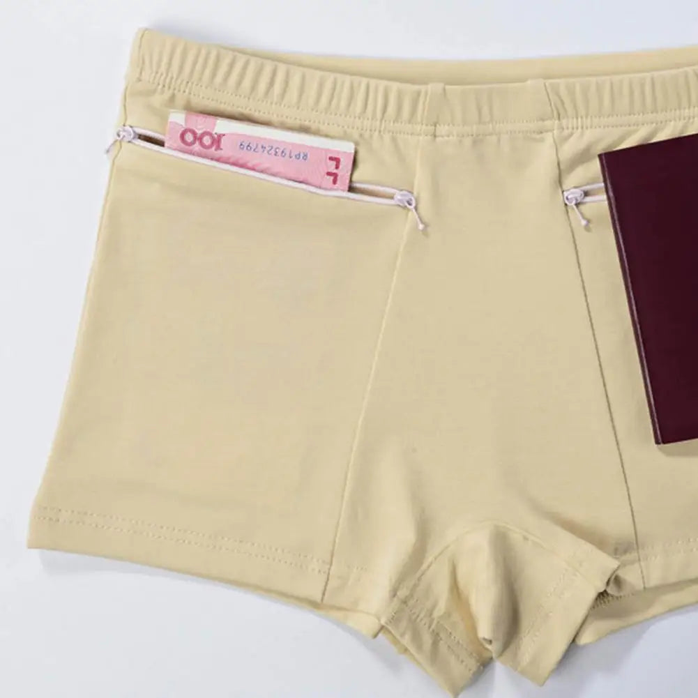 Women Safety Pants High Elasticity with Anti-theft Zippered Pocket Seamless Anti-exposure Mini Skirt Inner Shorts Underpants