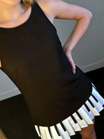 2026 Summer Women's Tank Dress Summer Crew Neck Sleeveless Patchwork Pleated Mini DressCasual Punk Streetwear