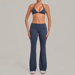 Women's Seamless Yoga Set Sports Fitness Training Ruched-Waist Hips Lifting Leggings Suits Gym Workout Running Slim‑fit Bra Sets