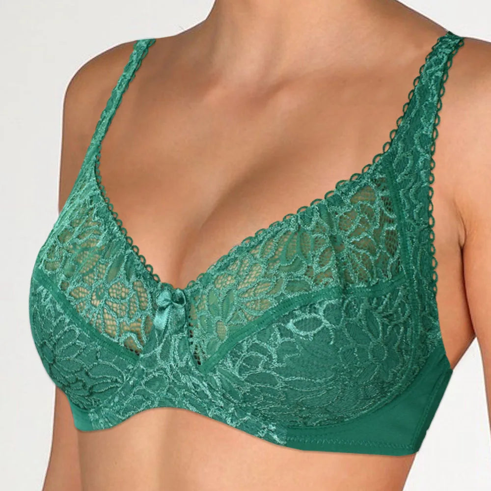 Bras For Womens Lace Bra Lager Bosom See Through Underwire Sexy Lingerie BH Tops Plus Size C D DD E F Cup