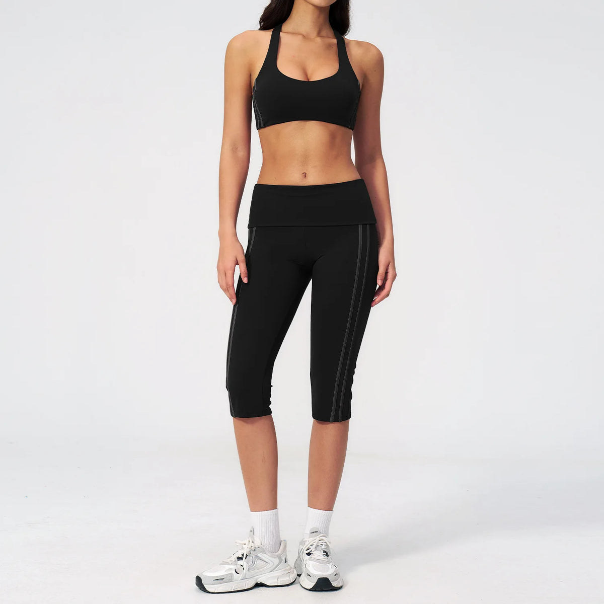 Summer Color Blocked Yoga Sets Women Slim Sports Bra High Waist Pants Fitness Suits Outwear Gym Running Push Up Workout Clothes