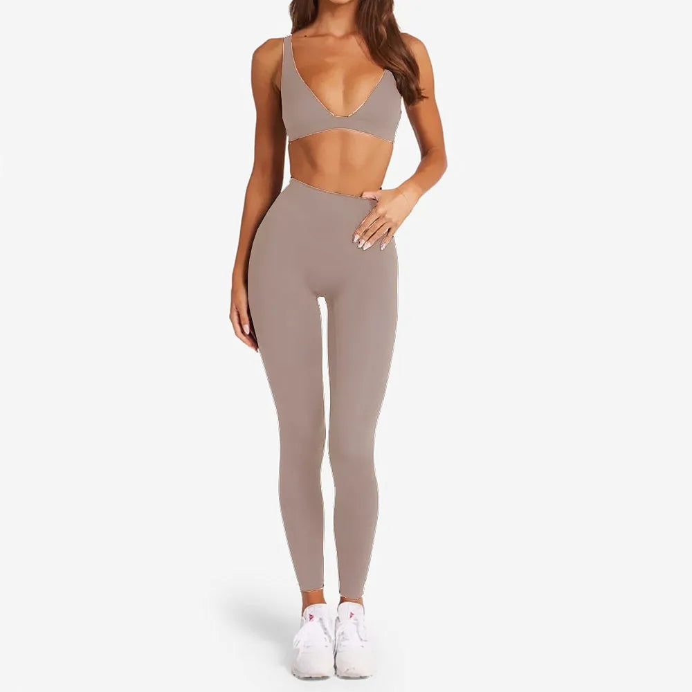 1/2PCS Women's Contour Crop Sport Bra Yoga Sets High Waist Scrunch Fitness Push-Up Gym Workout Shorts Running Active Suits XP187