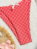 Sexy Micro Bikini 2024 Gingham Print Swimsuit Female Swimwear Women Strings Thong Bikinis Set Bather Beachwear Bathing Suit Pool