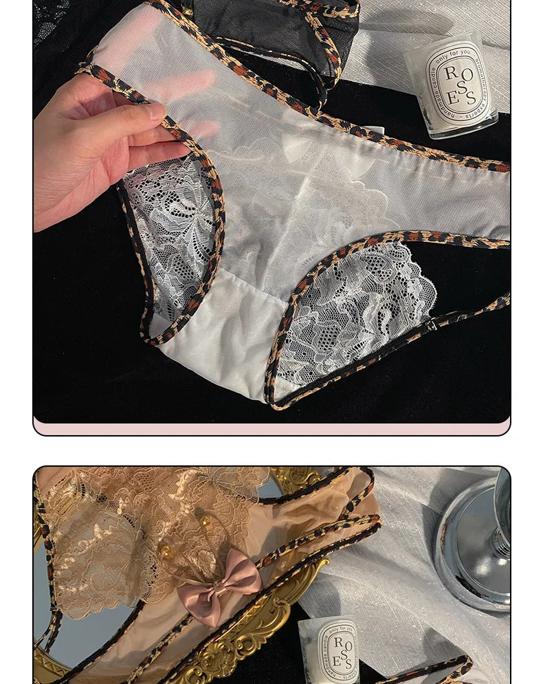 White Tea's Bell Sexy Lace Underwear Women's Pure Desire Breathable Me Hollow e Pants Low Waist Cotton
