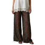 Women Sheer Mesh Pants Dots Print Elastic Waist Loose Fit Wide Leg Trousers Beach Bikini Cover up See Through Club Trousers