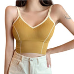 Women Bra Tank Crop Top Seamless Underwear Female Crop Tops U-shaped Back Sports Intimates Sexy Lingerie Padded Camisole Femme