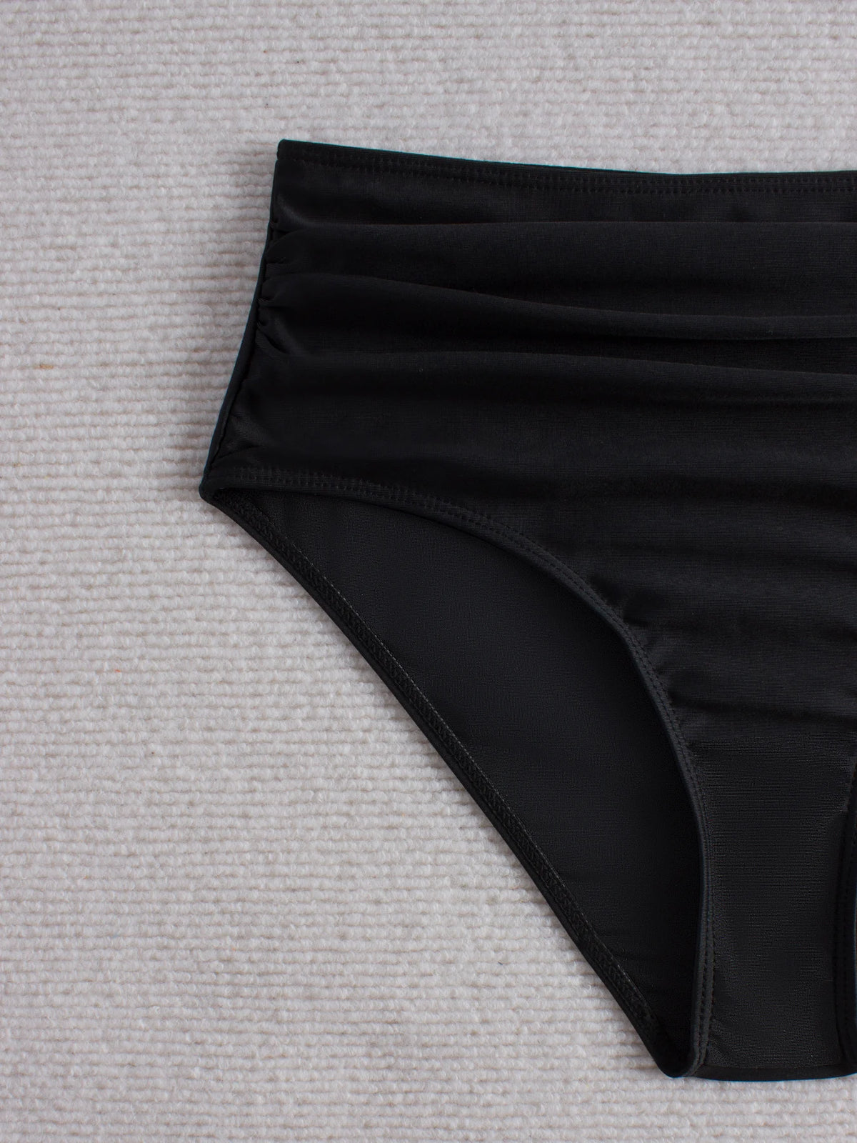 2026 Black High Waist Swimsuit Only Pants Swimwear Women Solid Bathers Bathing Swimming Trunks Swim Suit Female XXL
