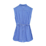 Gingham Printed Jumpsuit Women 2025 Summer Spring Wide Leg Casual Overalls for Women Cotton Linen Romper Pockets Playsuit