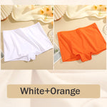 2PCS Women's Panties Cotton Seamless Sports Boxers Underwear Female Solid Color Briefs Cozy Lingerie Intimate Underpants XS-XL