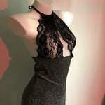 Women's Short Dress Hot Open Crotch Open Bra Design Sexy Temptation Backless Slim Mini Dresses Nightgown