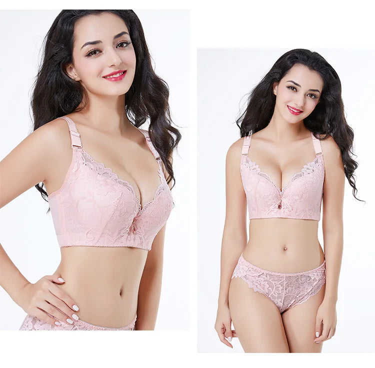 Sexy Women Bra Plus Size C D E Cup Push Up Bra Brassiere Side Adjustment Underwear Push Up Bra 75 80 85 90 95 100 105 110 115CDE