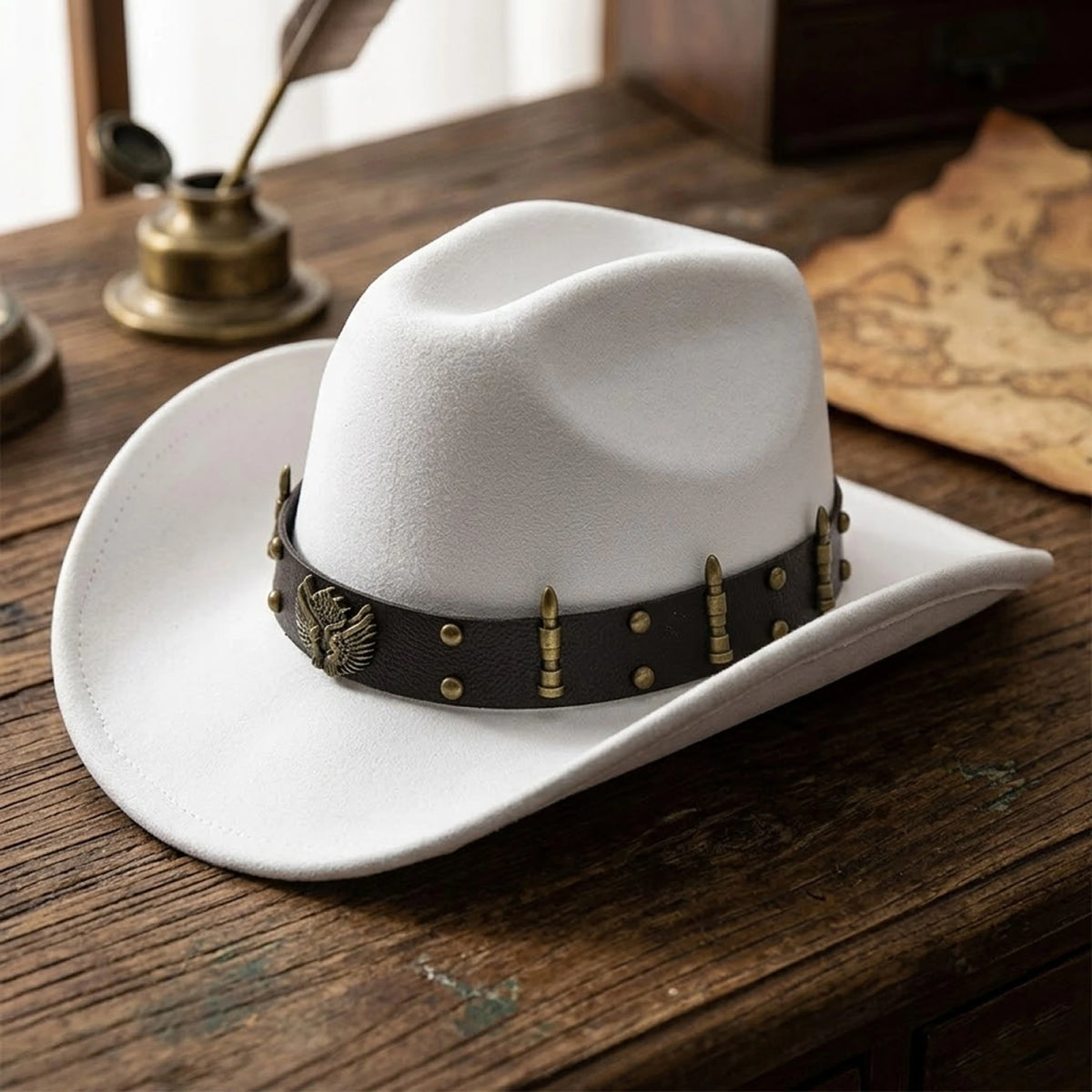 Summer Women Men Felt Cowgirl Hat with Belt Stylish Western Hat Casual Jazz Caps for Outdoor Party Club