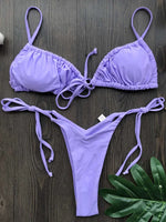 Sexy Ruffle Frilled Micro Thong Bikini 2025 Women Swimwear Female Swimsuit Two-pieces Bikini set String Bather Bathing Suit Swim