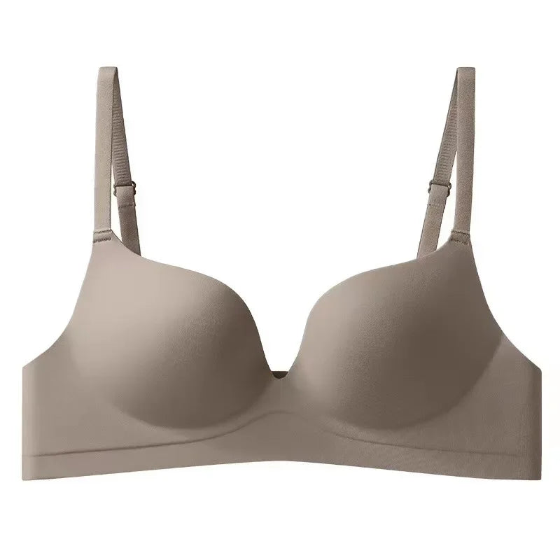 Small Chest Push-Up Bras Women Seamless Underwear Gathered Non-wire Sexy Lingerie Comfort 3/4 Cup Bra Solid Color Brassiere