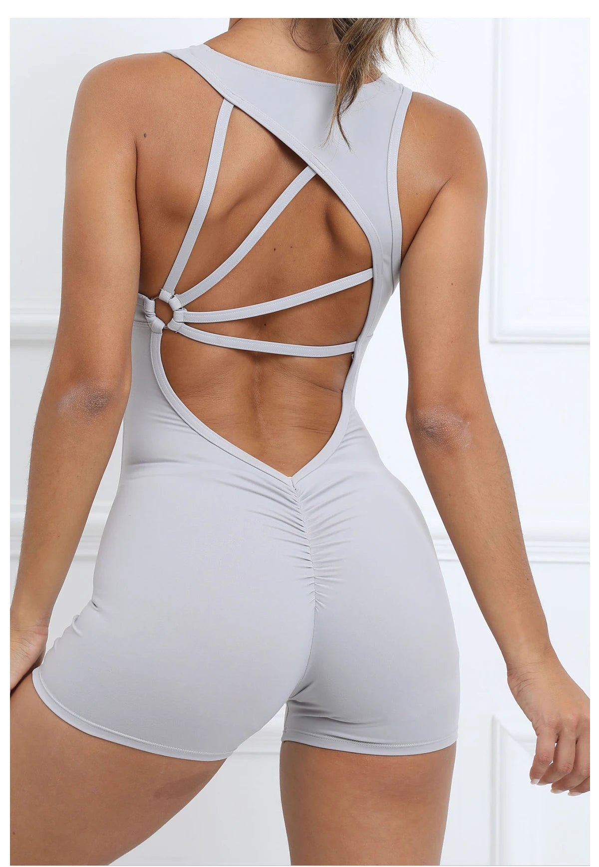 Padded Jumpsuit Sport Women Yoga Bodysuit Fitness Wear Gym Sportswear High Elastic Workout Running Clothes