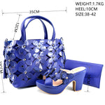 DoershowItalian Shoes And Bag Sets For Evening Party With Stones Italian Leather Handbags Match Bags!HRT1-50