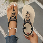 2026 Bohemia Style Flats Sandals Women Summer Slip On Clip Toe Beach Sandles Woman Lightweight Plus Size 43 Gladiator Sandalias