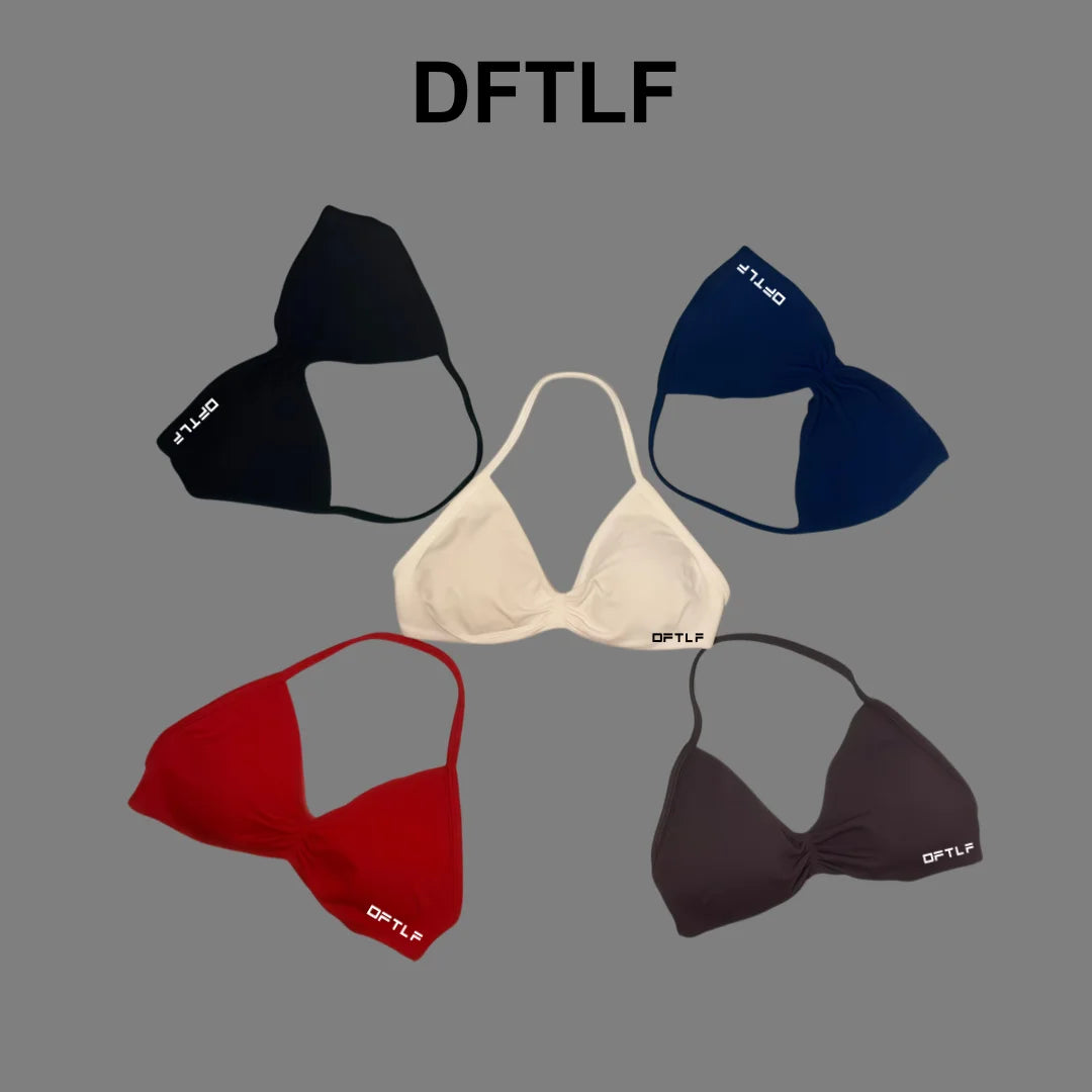 DFTLF Impact Strappy Bra Women Seamless Gym Underwear High Support Halter Sexy Sports Clothing Push-up Yoga Workout Tank Top