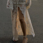 Woman Dress Clothing V-neck White Lace Dress 2025 Vestidos Para Mujer Fall Lace-up High Slit Slim LongEvening Party Dresses
