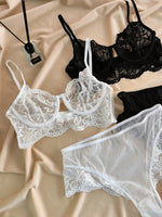 Summer French Lace Bralette Beachwear Small Bust Anti-Sagging Soft Wire Light Support Gathering AU MOYISU Sexy Panty Tushy Set