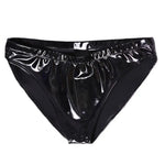 Women Panties Glossy Surface Triangle Shape Elastic Waist Honeymoon Underwear High Waist Bright Mirror Paint Women Underpants