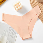 1 Pcs Women Summer Seamless Panties Breathable Low Waist Briefs Sexy Solid Silk Underwear Panty Female Intimates Lingerie