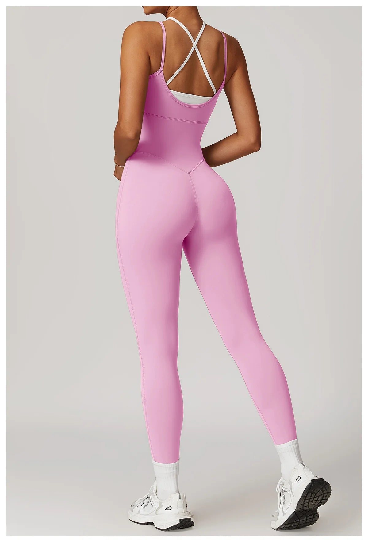 Yoga Jumpsuit Fake two color contrast halter sport jumps Women Push Up Gym Fitness Overalls Sport Outfit Sportswear Clothes 8843