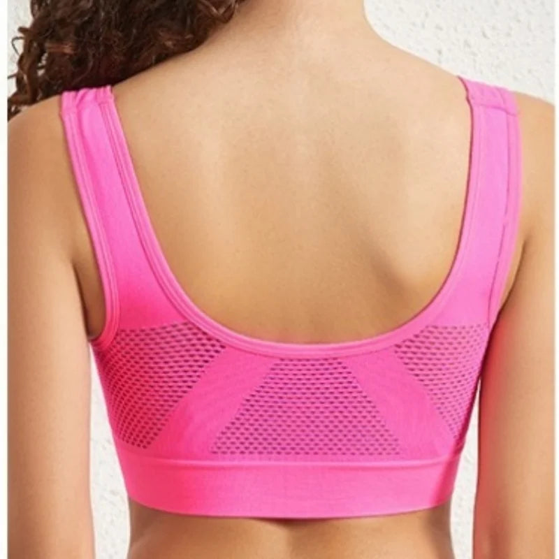 Women Mesh Panel Seamless Tank Bra Sports Wireless U Back V-Neck Vest Style Bralette Sexy Lingerie Multi Colors Intimates S-5XL