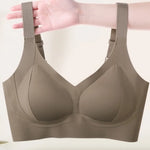 Seamless Push-Up Bras For Women Non-wire V-neck Bra Padded Underwear Sexy Lingerie Adjustable Wide Straps Intimates M-4XL