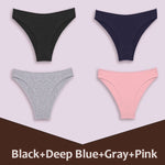 4Pcs Women's Cotton Briefs Seamless Women Sexy Panties Intimates Solid Color Breathable Underwear Female Low Waist Soft Lingerie