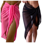 Sheer Wrap Knot Waist Swimsuit Cover Up Skirt Summer Beach Dress Wrap Bikini Wraps Scarf Swimwear Cover Ups Women Bikini Shawls